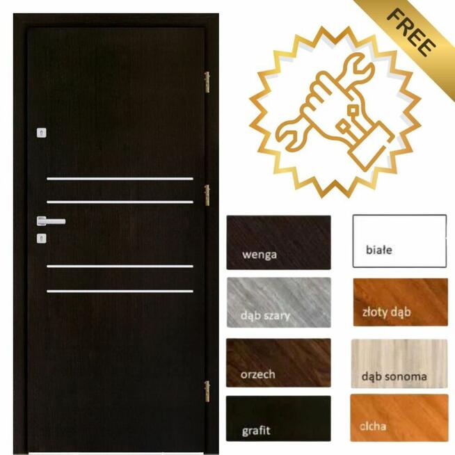 DRZWI WEJŚCIOWE Z MONTAŻEM WEWNĘTRZNE DO BLOKU KAMIENICY