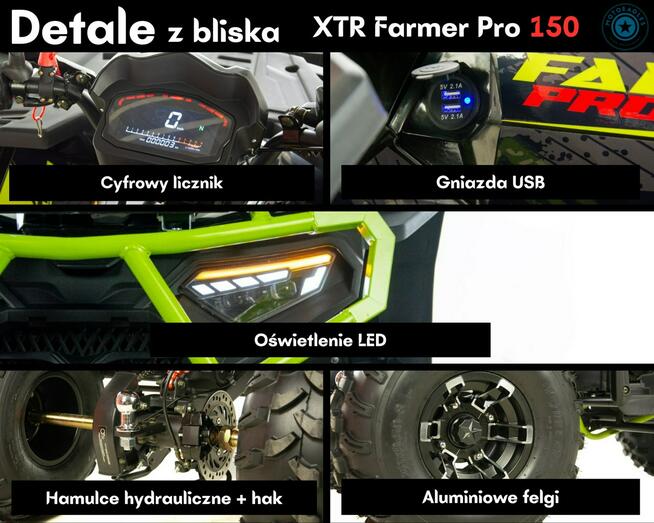XTR Inny Quad XTR Farmer 150 Pro Transport Raty Fvat Led Półautomat 3+R