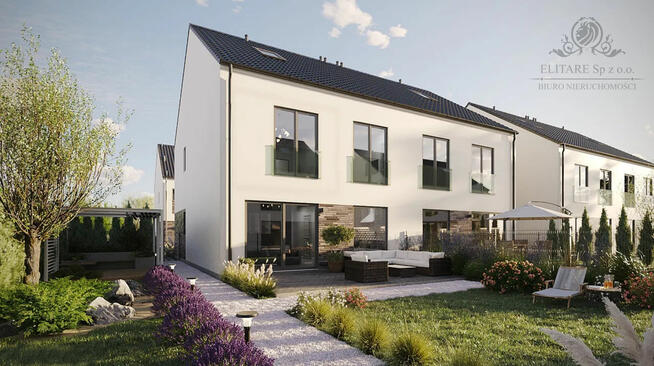 Dom w zab. bliźniaczej o pow. uż.105,27+ 16,1m2garaż, działka 383m2/Iwiny