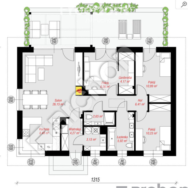 Parterowy dom w stanie deweloperskim