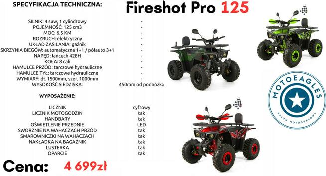 XTR Inny Quad XTR Fireshot Pro 125 Transport Raty Fvat Półautomat/Automat Led