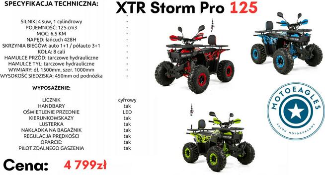 XTR Inny Quad XTR Storm Pro 125 Transport Raty Fvat Półautomat/Automat Led