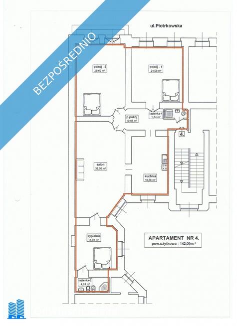 Atrakcyjne mieszkanie 140m2 do wynajęcia ul.Piotrkowska 114