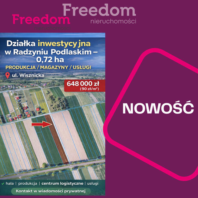 działka inwestycyjna P/U – Radzyń Podlaski