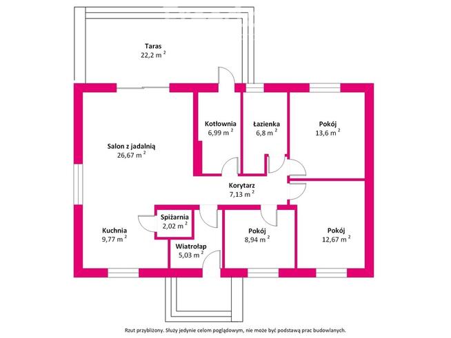Parterowy dom w budowie z cegły Biele k. Sompolna