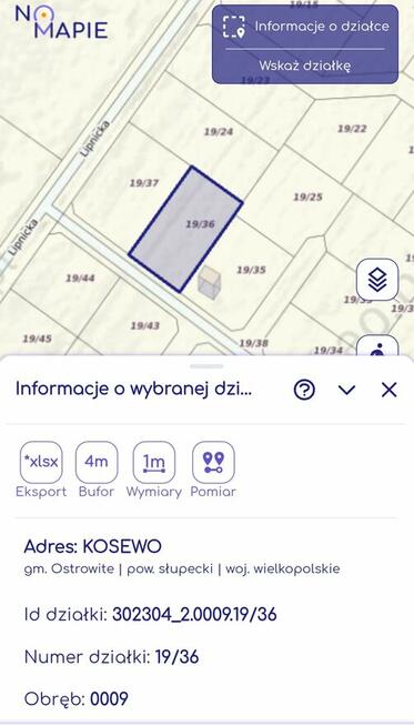 Działki pomiędzy dwoma jeziorami Kosewkim i powidzkim