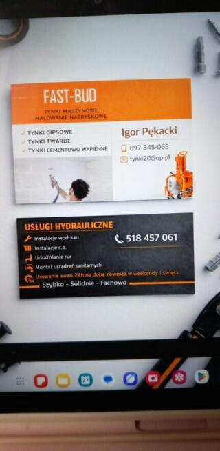 Tynki maszynowe hydraulik 24h