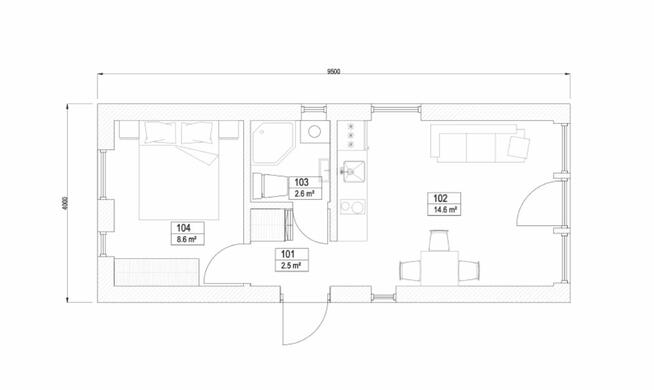 Modular House 38 m² with Terrace