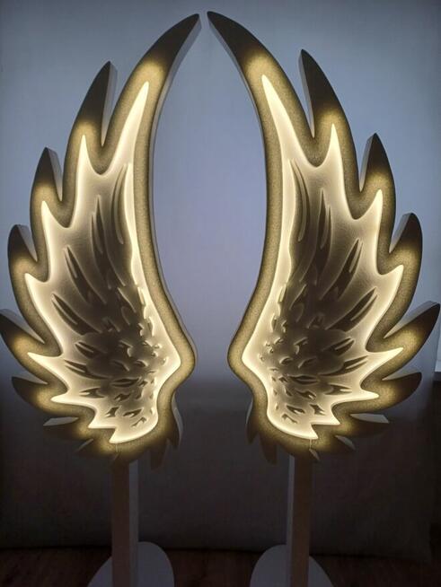 Skrzydła anioła z ośw. led. dekoracja sal komunia chrzciny