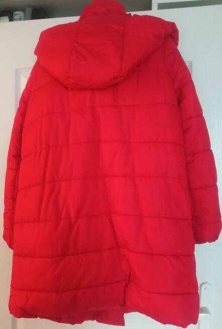 Kurtka ciepła, długa, czerwona