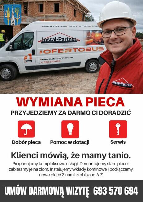 Montaż pieca tanio i kompleksowo Branice woj. Opolskie