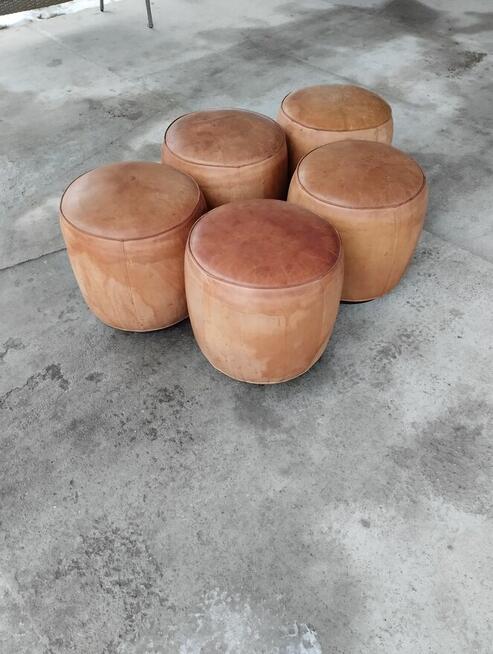 Pufy fotele skóra naturalna ładne