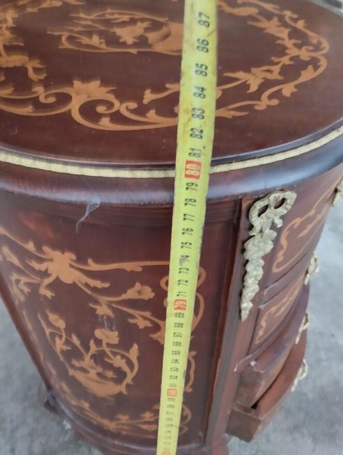 Okrągła komoda szafka drewniana w stylu Ludwika