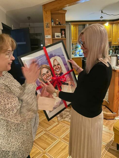 Karykatura na prezent ślubny, wesele, dla szefa, urodziny