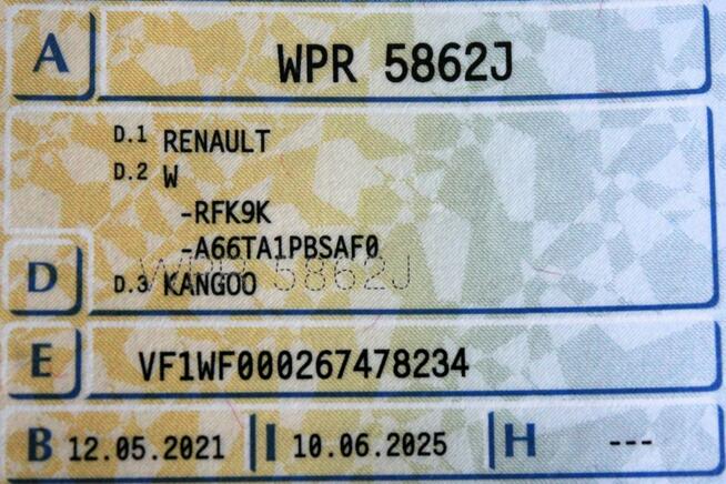 Renault Kangoo SalonPL Pack Clim 95KM FV23%1WŁ Tempomat Gwarancja