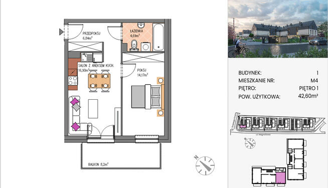 Piękne mieszkanie z balkonem, miejsce postojowe oraz komórka w cenie mieszkania
