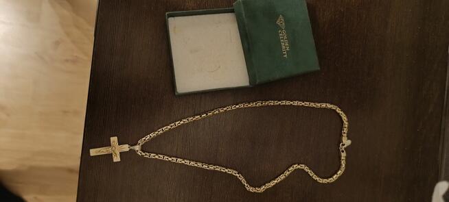 sprzedam łańcuszek splot królewski srebrny 925 złocony