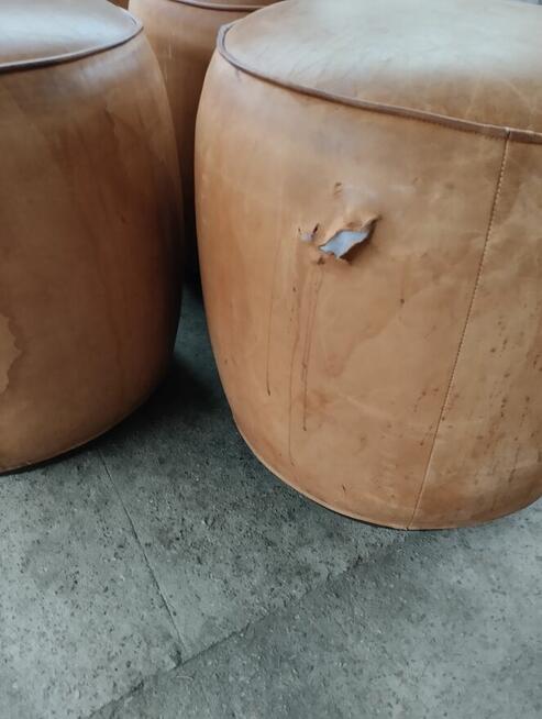 Pufy fotele skóra naturalna ładne