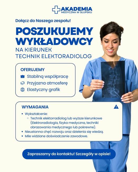 Zatrudnimy wykładowcę – Technik Elektroradiolog