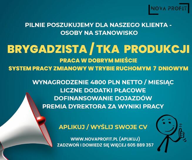 BRYGADZISTA/BRYGADZISTKA ZAKŁAD PRODUKCYJNY