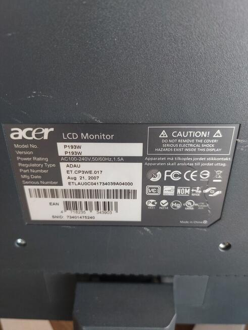 acer lcd monitor P193w pc computer laptop