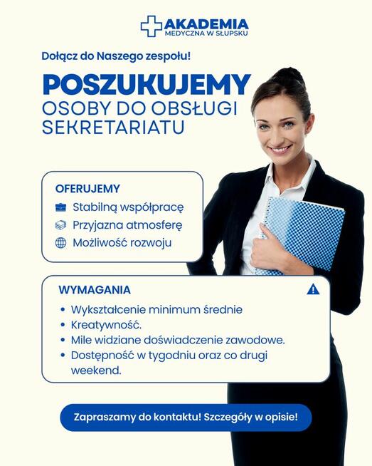 Poszukujemy osoby do obsługi sekretariatu