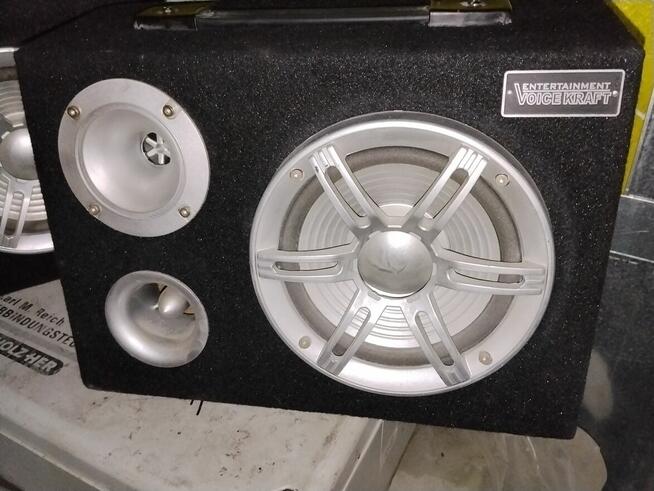 Dwie Tuby z wzmacniaczem oraz okablowaniem.