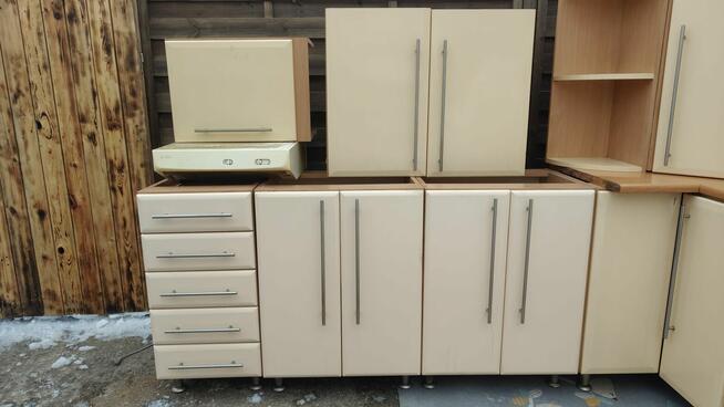 Szafki kuchenne zestaw mebli kuchennych + okap + blat