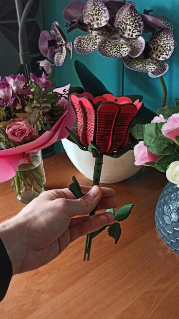 Drewniana Wieczna Róża w Doniczce - Walentynki | Dla Niej