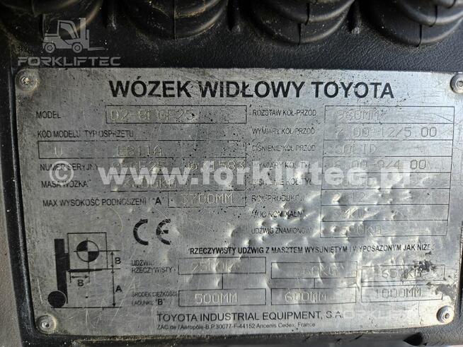 Wózek Widłowy TOYOTA 8FGF20, V 3700 mm, TOYOTA 8FG20 Linde