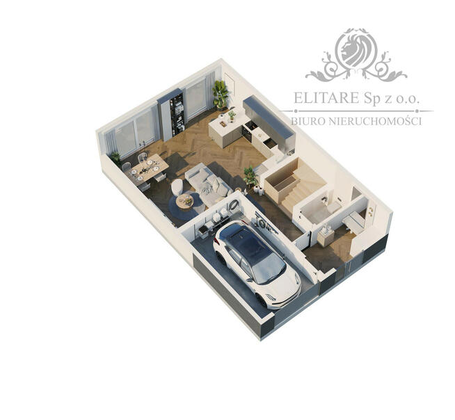 Dom w zab. bliźniaczej 105,27m2 +opcj.poddasze 29,30/z pompą ciepła/Iwiny