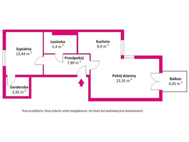 2-pokojowe mieszkanie z garderobą | 62,8 m²