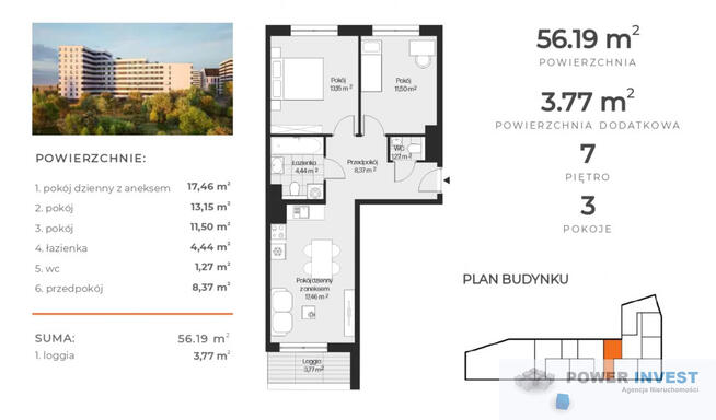 Osiedle Piastów, komfortowe 3-pokoje z loggią
