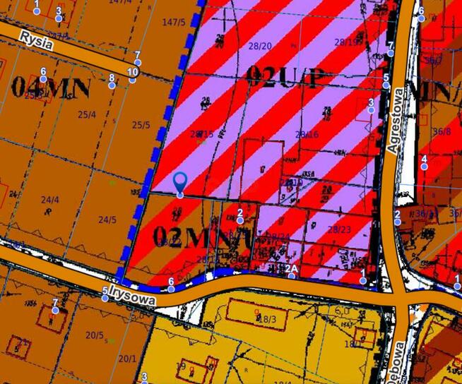 Działka usługowa Suchy Dwór gm. Żórawina, Irysowa