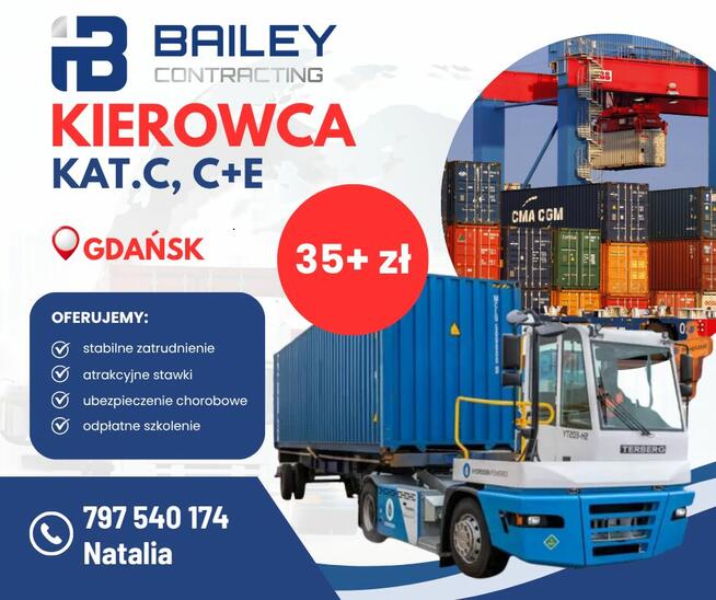 Kierowca Ciągnika w Porcie Gdańsk kat. C, C+E