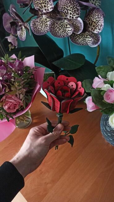 Drewniana Wieczna Róża w Doniczce - Walentynki | Dla Niej