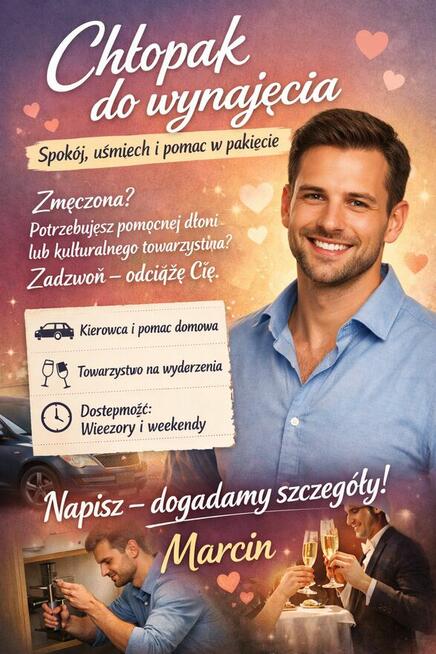 Chłopak do wynajęcia — spokój, uśmiech i pomoc w pakiecie
