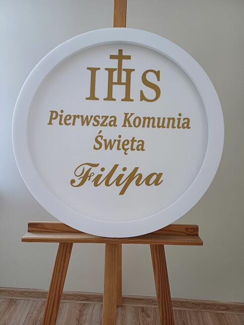 Koło z oświetleniem - dekoracja - Pierwsza Komunia