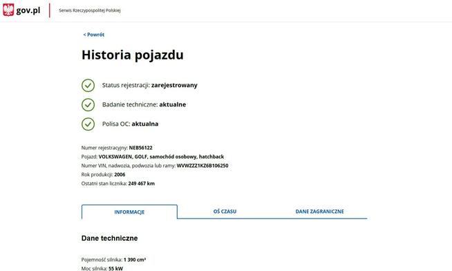 Volkswagen Golf Benzyna Zarejestrowany Ubezpieczony