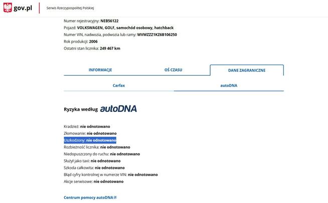 Volkswagen Golf Benzyna Zarejestrowany Ubezpieczony