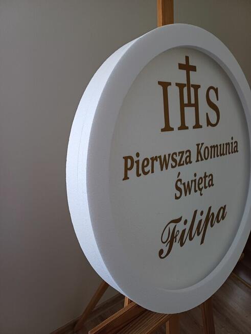 Koło z oświetleniem - dekoracja - Pierwsza Komunia