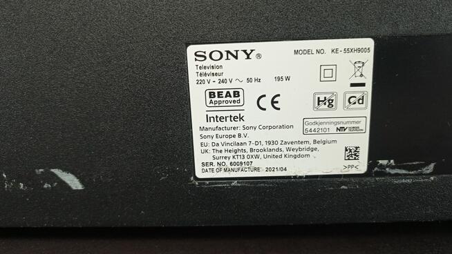 SONY 55 CALI KE55XH9005 KD55XF9005