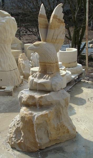 Piaskowiec, kamień naturalny, rzeźba, fontanna, donica