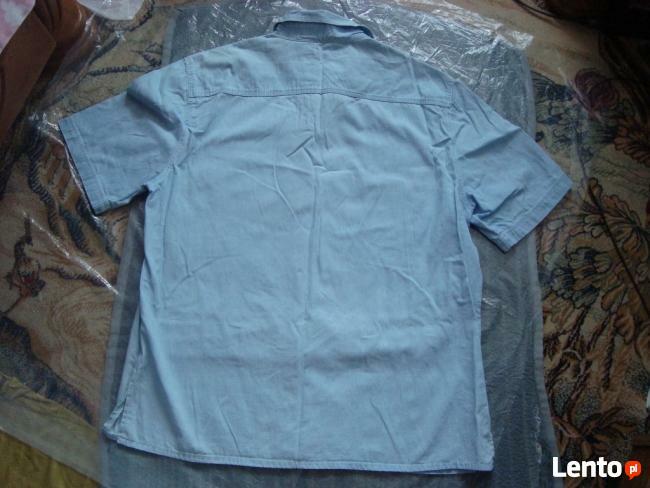 Koszula jeansowa meska TRAPEZ zapinana na guziki