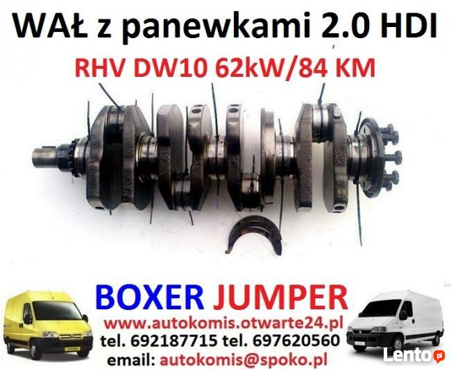 Wał korbowy z panewkami PEUGEOT BOXER CITROEN JUMPER 2.0 HDI