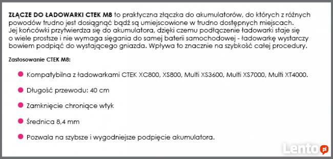 CTEK M8 M6 ZŁĄCZKA ZŁĄCZE DO ŁADOWARKI KATOWICE