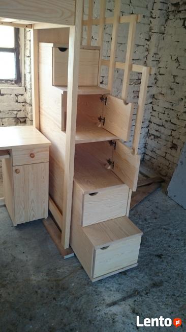 Lozko na antresoli ,schodki,biurko ,szafa