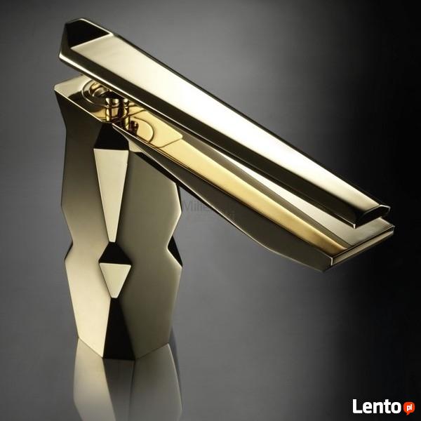 Złote baterie łazienkowe www.millenium-lazienki.pl
