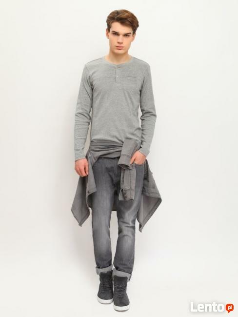 Szary t-shirt męski z długim rękawem Troll