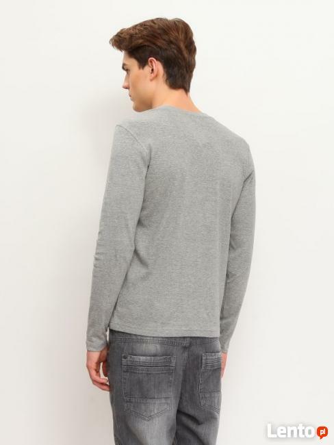 Szary t-shirt męski z długim rękawem Troll